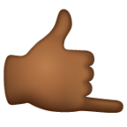 call me hand medium dark skin emoji