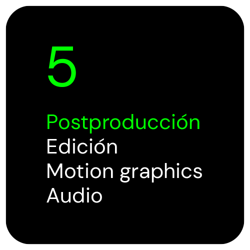 postproducción, edición, motion graphics, audio