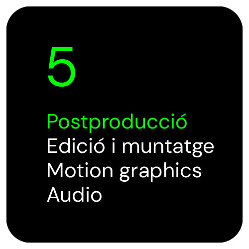 postproducció edició i muntatge motions graphics audio